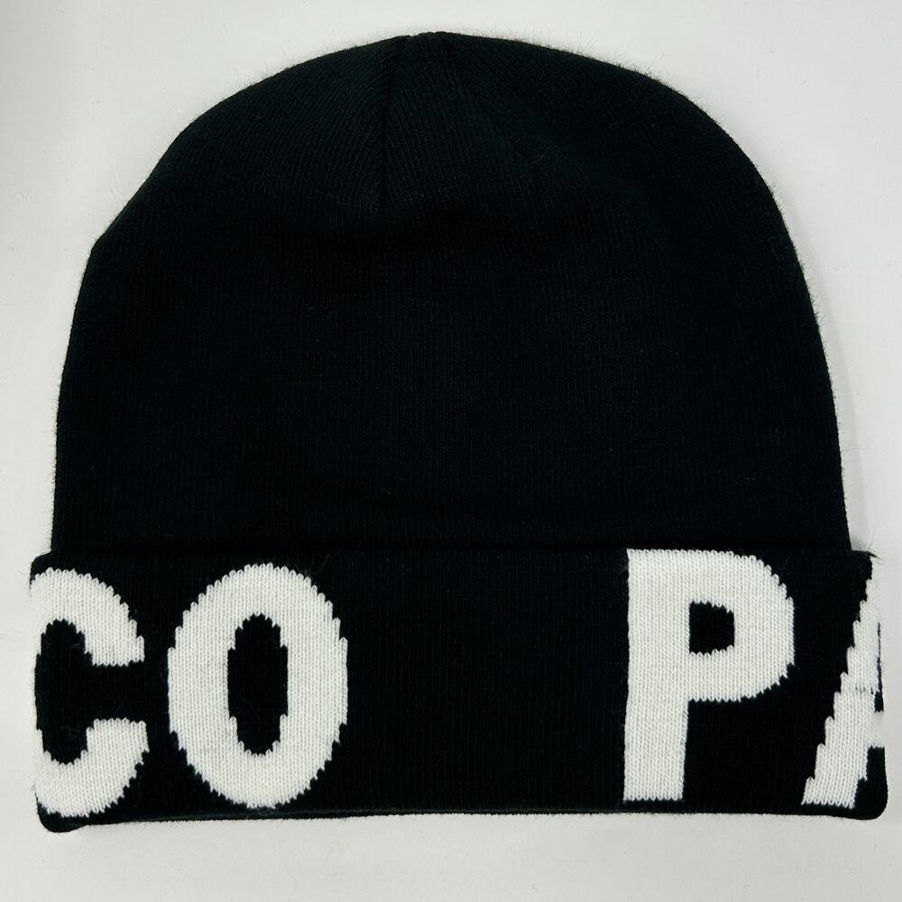 Parasuco Jeans Beanie Winter Hat Toque Streetwear Flip Cuffed Black Acrylic - Picture 4 of 9